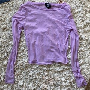 Riot Queen sheer long sleeve purple shirt